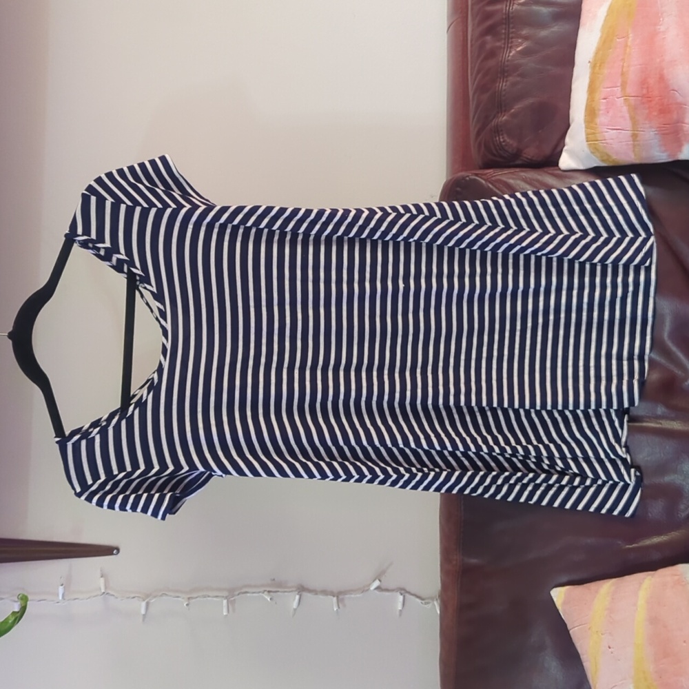 Nautical tee shirt dress with stretch